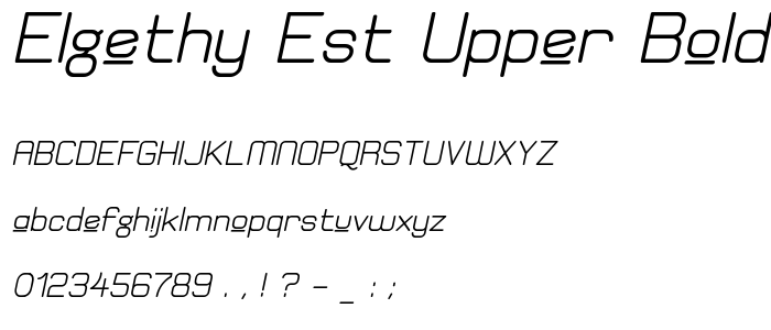 Elgethy Est Upper Bold Oblique font